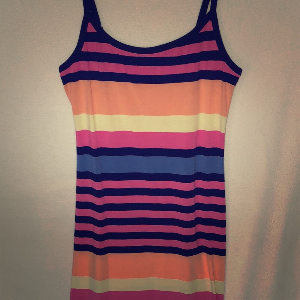 Spaghetti Strap, Multicolored Maxi Dress
